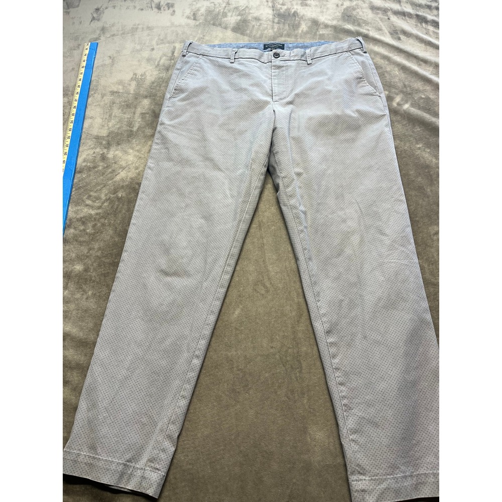 Banana Republic Mason Chino Pants Mens 38x32 Gray Pattern Flat Front Casual